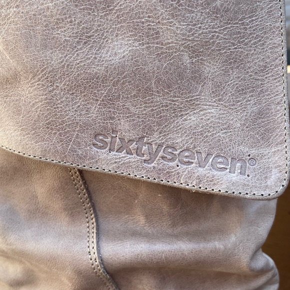 Sixty Seven women cream leather made in Spain slouchy heeled boots. Size 40. Use - Picture 10 of 11